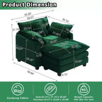 EHMKNP Poltrona Divano Cloud Comoda 101 cm L - Set Sedia Oversize e Pouf in Velluto a Coste, Rivestimento Felpato e Seduta Extra Profonda per Soggiorni di Piccoli Appartamenti