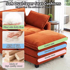 EHMKNP Poltrona Divano Cloud Comoda 101 cm L - Set Sedia Oversize e Pouf in Velluto a Coste, Rivestimento Felpato e Seduta Extra Profonda per Soggiorni di Piccoli Appartamenti