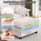 EHMKNP Poltrona Divano Cloud Comoda 101 cm L - Set Sedia Oversize e Pouf in Velluto a Coste, Rivestimento Felpato e Seduta Extra Profonda per Soggiorni di Piccoli Appartamenti