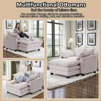 EHMKNP Poltrona Divano Cloud Comoda 101 cm L - Set Sedia Oversize e Pouf in Velluto a Coste, Rivestimento Felpato e Seduta Extra Profonda per Soggiorni di Piccoli Appartamenti