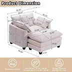 EHMKNP Poltrona Divano Cloud Comoda 101 cm L - Set Sedia Oversize e Pouf in Velluto a Coste, Rivestimento Felpato e Seduta Extra Profonda per Soggiorni di Piccoli Appartamenti