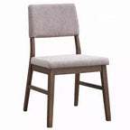 Royal Hampton Dining Side Chair Set of 2, Beige Corduroy Cushion, Walnut Brown