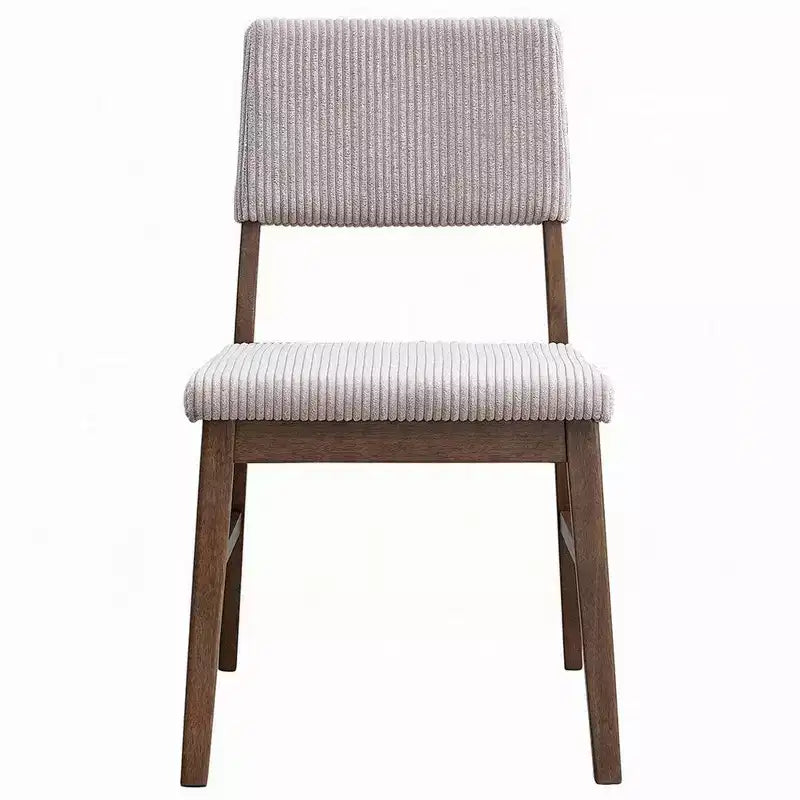 Sedia da pranzo Royal Hampton, set da 2, cuscino in velluto a coste beige, noce marrone
