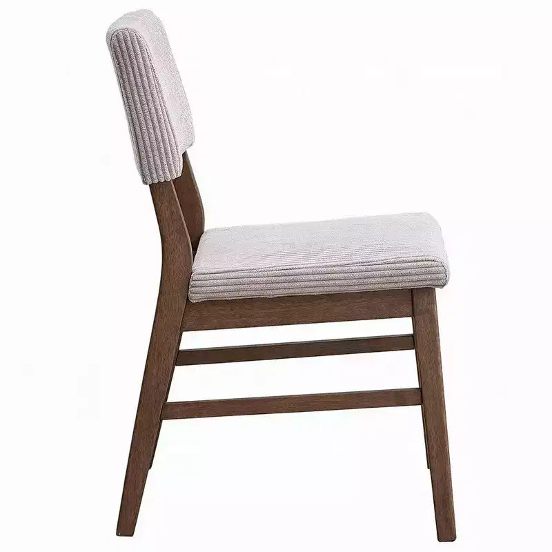 Sedia da pranzo Royal Hampton, set da 2, cuscino in velluto a coste beige, noce marrone
