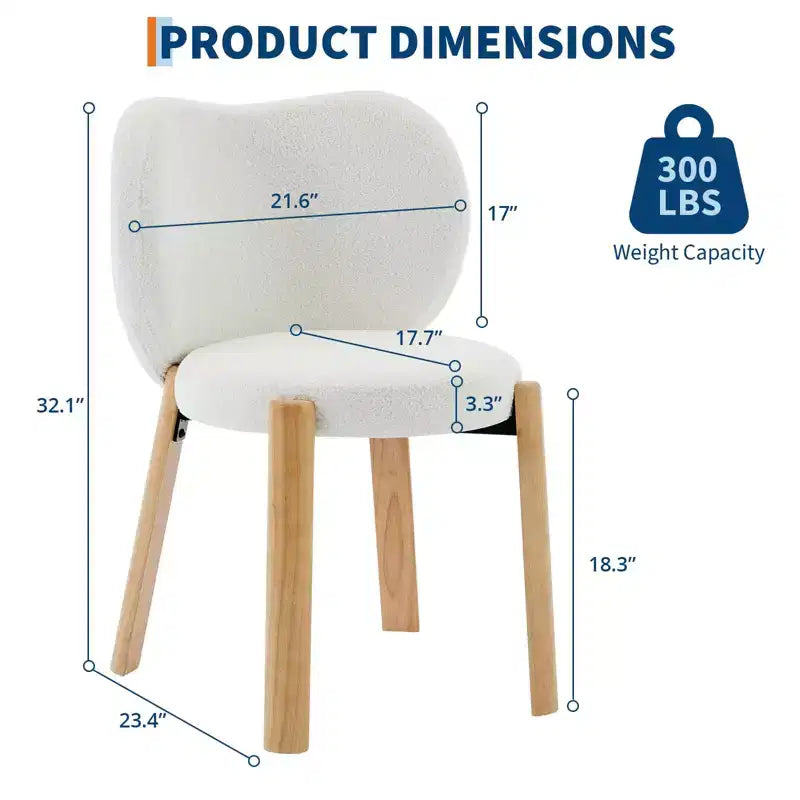 Sedia da Trucco Comoda Poltrona d'Accento, Tessuto Peluche Teddy, Simpatica Sedia da Toeletta per Ufficio Domestico, Camera da Letto, Spogliatoio - 2 Pezzi