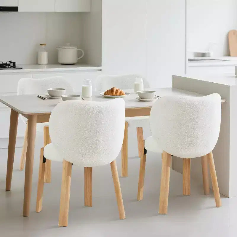 Sedia da Trucco Comoda Poltrona d'Accento, Tessuto Peluche Teddy, Simpatica Sedia da Toeletta per Ufficio Domestico, Camera da Letto, Spogliatoio - 2 Pezzi