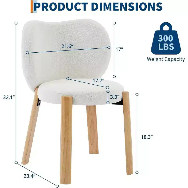 Sedia da Trucco Comoda Poltrona d'Accento, Tessuto Peluche Teddy, Simpatica Sedia da Toeletta per Ufficio Domestico, Camera da Letto, Spogliatoio - 2 Pezzi