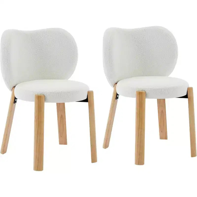 Sedia da Trucco Comoda Poltrona d'Accento, Tessuto Peluche Teddy, Simpatica Sedia da Toeletta per Ufficio Domestico, Camera da Letto, Spogliatoio - 2 Pezzi