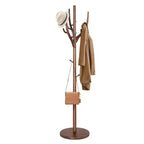 Bekrvio Appendiabiti da terra in legno massello con 12 ganci e base rotonda robusta, albero da ingresso resistente per cappotti, cappelli e borse, supporto per riporre oggetti all'ingresso