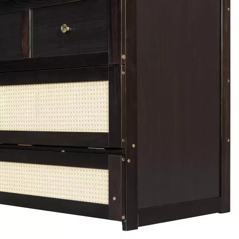 Luxystar Letto a Scomparsa Matrimoniale con Grandi Cassetti Contenitori, Letto a Parete Salvaspazio per Camera degli Ospiti e Appartamenti, Espresso
