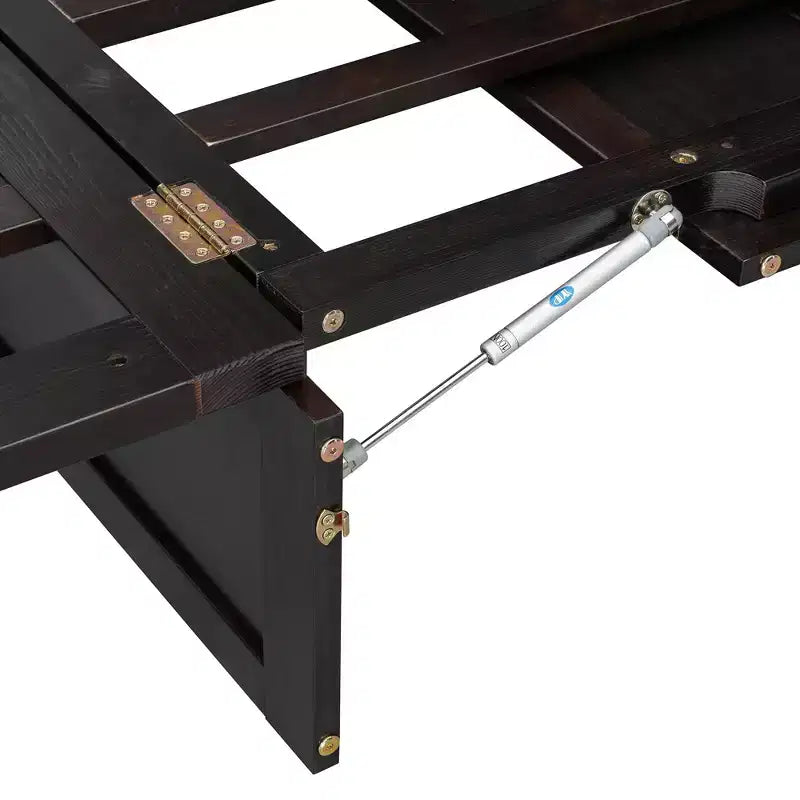 Luxystar Letto a Scomparsa Matrimoniale con Grandi Cassetti Contenitori, Letto a Parete Salvaspazio per Camera degli Ospiti e Appartamenti, Espresso