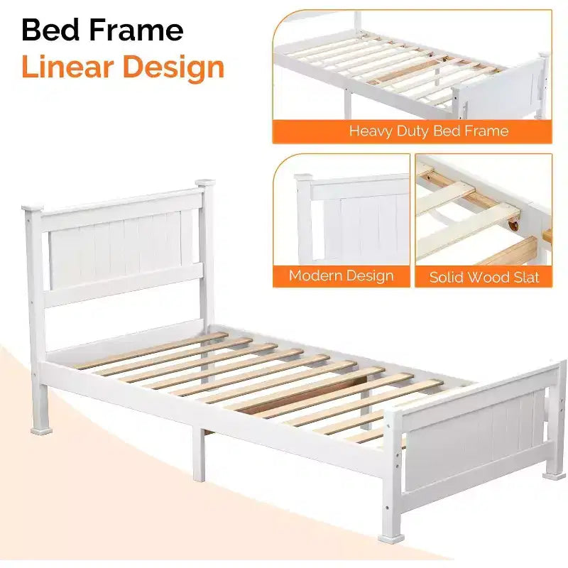 Struttura letto matrimoniale VINGLI con 4 cassetti contenitore, Bianco
