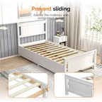Struttura letto matrimoniale VINGLI con 4 cassetti contenitore, Bianco