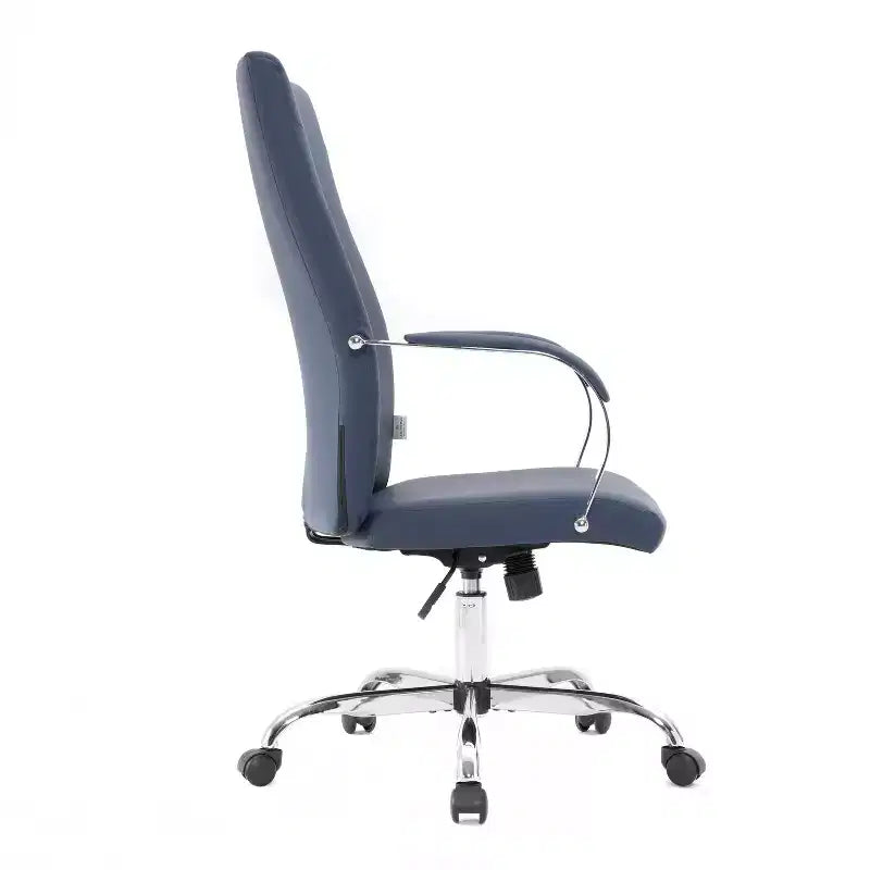 HomeStock Sedia da ufficio con supporto lombare regolabile e altezza regolabile, 90 cm (35,5 pollici) di altezza, con seduta ammortizzata nera