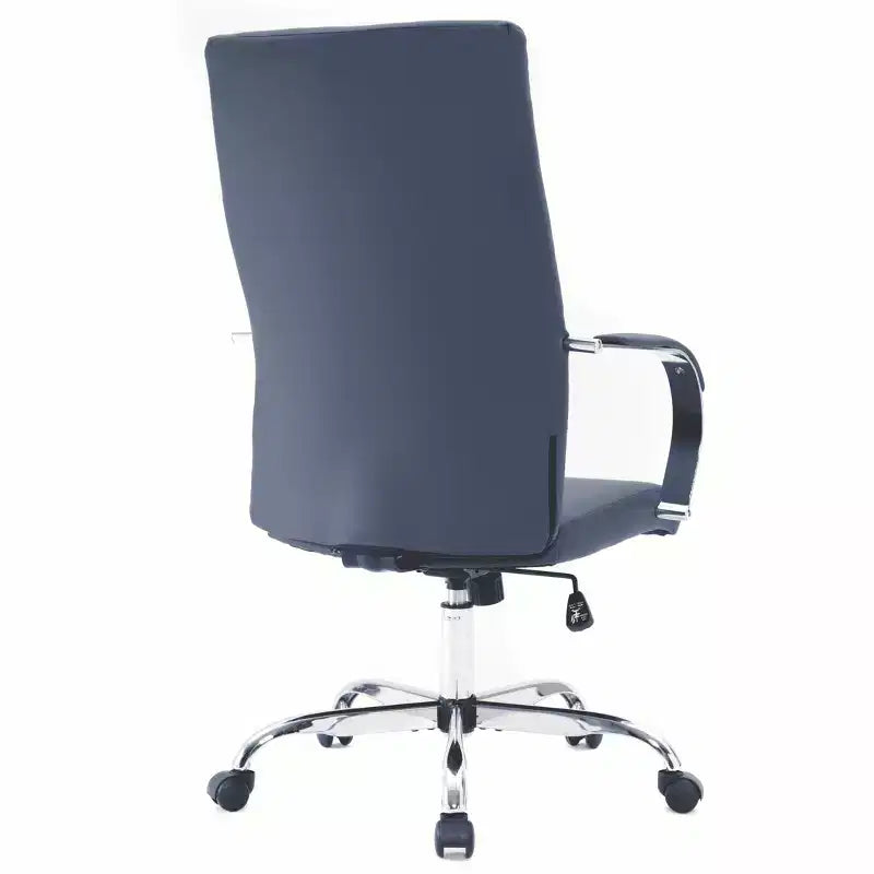 HomeStock Sedia da ufficio con supporto lombare regolabile e altezza regolabile, 90 cm (35,5 pollici) di altezza, con seduta ammortizzata nera