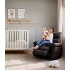 Poltrona reclinabile oversize COZONY, reclinabile manuale in pelle con supporto lombare e tasca laterale per soggiorno