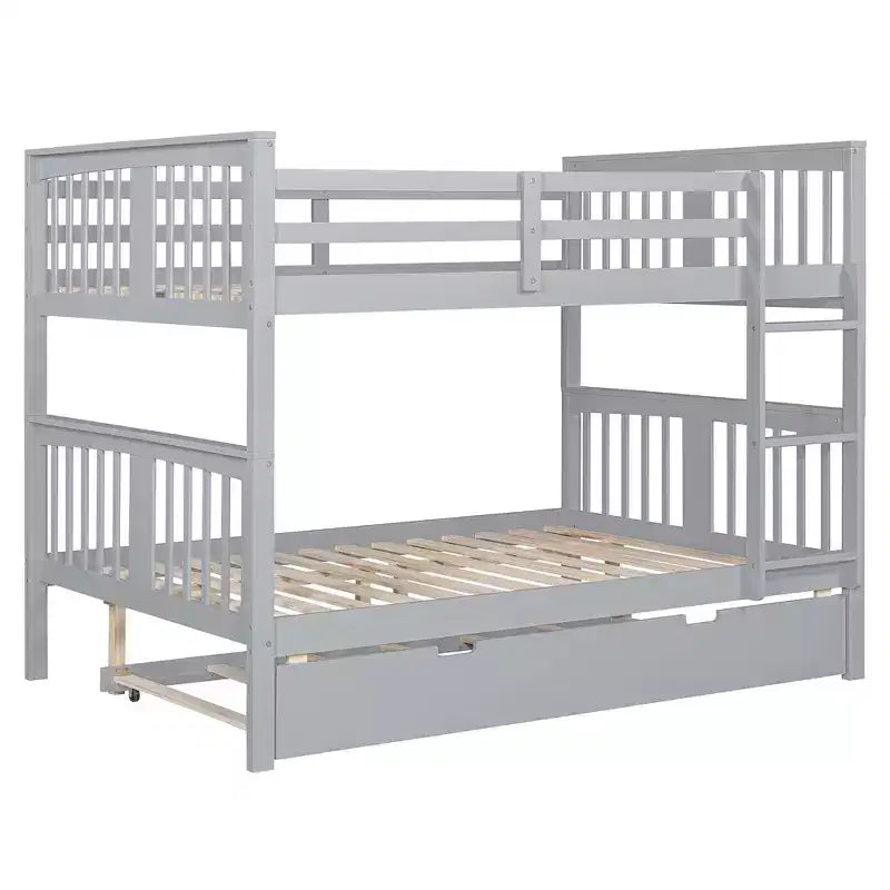Letto a castello Luxystar da una piazza e mezza su una piazza e mezza con letto estraibile singolo e scaletta per camerette di bambini e camere per gli ospiti