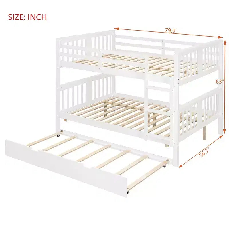 Letto a castello Luxystar da una piazza e mezza su una piazza e mezza con letto estraibile singolo e scaletta per camerette di bambini e camere per gli ospiti