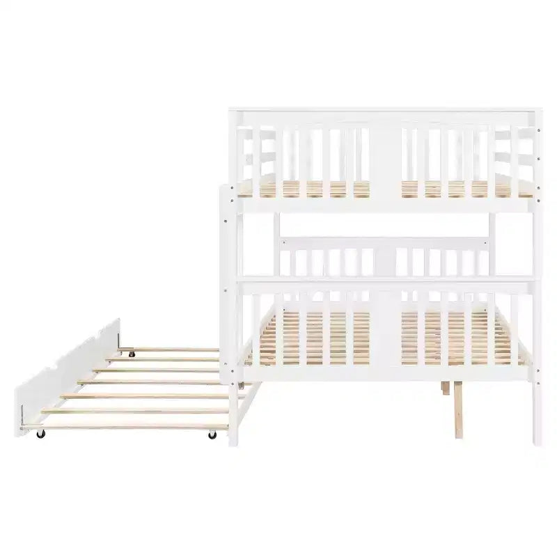 Letto a castello Luxystar da una piazza e mezza su una piazza e mezza con letto estraibile singolo e scaletta per camerette di bambini e camere per gli ospiti