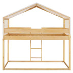 Letto a Castello in Legno Luxystar Twin Over Twin con Tenda per Bambini