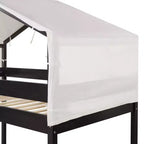 Letto a Castello in Legno Luxystar Twin Over Twin con Tenda per Bambini