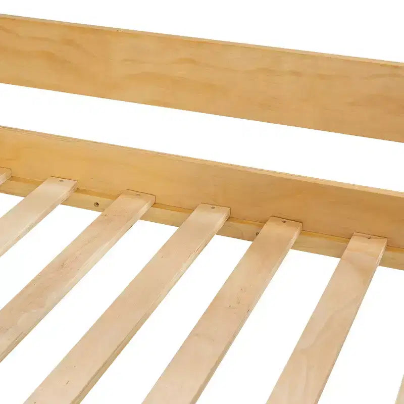 Letto a Castello in Legno Luxystar Twin Over Twin con Tenda per Bambini