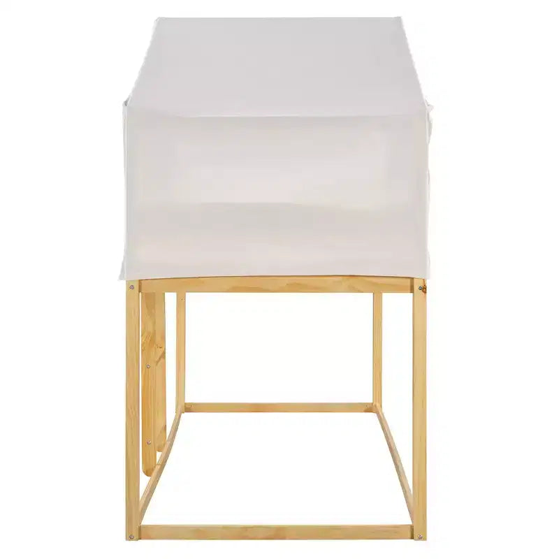 Letto a Castello in Legno Luxystar Twin Over Twin con Tenda per Bambini