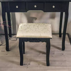 Moderna Toeletta con Specchi e Luce LED, Scrivania da Trucco 2 in 1 in Legno con Sedie, con Cassetti, Contenitori, per Camera da Letto