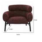 Poltrona Royal Hampton, velluto bordeaux a schienale curvo, gambe in metallo nero