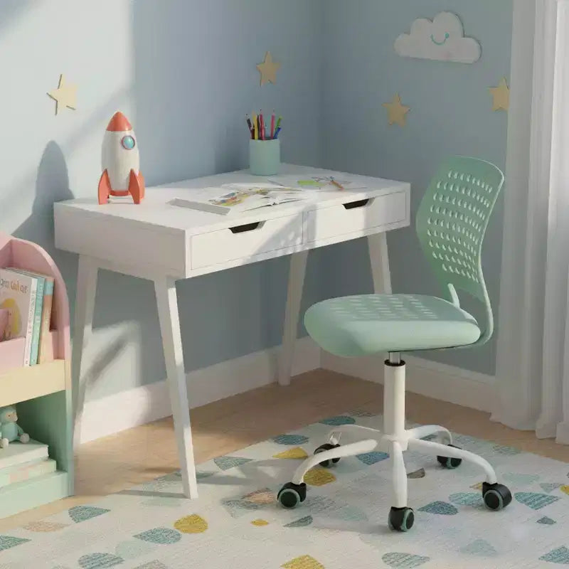 Sedia da Scrivania Girevole Regolabile per Bambini Homy Casa con Sedile Imbottito e Rotelle