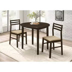 Okak 3-Piece Retro Wood Round Dining Table Set & Armless Chairs for Dining Room,Restaurant,Modern Dinette Set with Drop Leaf Design