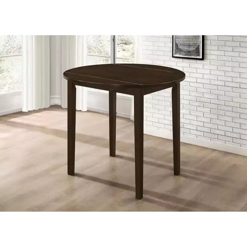 Set da pranzo Okak 3 pezzi retrò con tavolo rotondo in legno e sedie senza braccioli per sala da pranzo, ristorante, set da pranzo moderno con design a foglia cadente