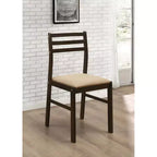 Set da pranzo Okak 3 pezzi retrò con tavolo rotondo in legno e sedie senza braccioli per sala da pranzo, ristorante, set da pranzo moderno con design a foglia cadente