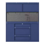Credenza Whisen 63''W con mobile buffet e ampia caffetteria a sé stante con vetrina, 6 cassetti, 5 armadietti - Blu