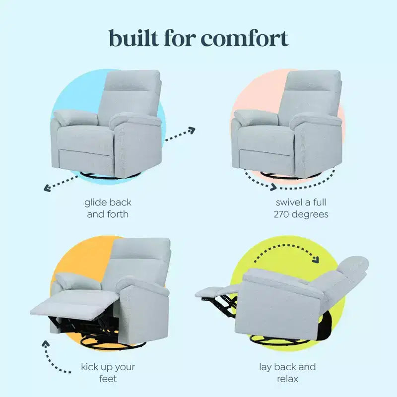 Poltrona reclinabile e girevole elettronica daVinci Suzy con porta di ricarica USB