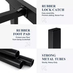 Letto in metallo King Size con testiera e pediera in legno curvato, struttura del letto a piattaforma resistente, contenitore sotto il letto, facile montaggio, nero