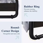 Letto in metallo King Size con testiera e pediera in legno curvato, struttura del letto a piattaforma resistente, contenitore sotto il letto, facile montaggio, nero