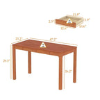 Tavolo da pranzo Famapy in legno naturale con 2 cassetti portaoggetti, superficie spaziosa, porta posate organizzato, essenziale per cucina e sala da pranzo
