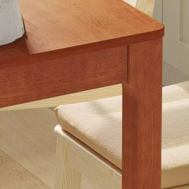 Tavolo da pranzo Famapy in legno naturale con 2 cassetti portaoggetti, superficie spaziosa, porta posate organizzato, essenziale per cucina e sala da pranzo