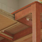 Tavolo da pranzo Famapy in legno naturale con 2 cassetti portaoggetti, superficie spaziosa, porta posate organizzato, essenziale per cucina e sala da pranzo