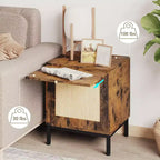 Comodino in Rattan, Comodino con Cassetto in Rattan e Pomelli in Ottone, Tavolino Comodino Boho con Scaffale Contenitore per Camera da Letto