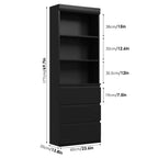 70 Libreria con cassetti, libreria alta in stile rustico, librerie in legno profonde, mobile contenitore per soggiorno, studio, ufficio domestico
