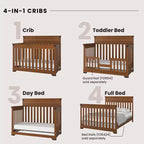 Culla convertibile 4-in-1 Child Craft Redmond, si trasforma in lettino per bambini, divano letto e letto a una piazza e mezza, 3 posizioni del materasso, finitura sicura per bambini (Coach Cherry)