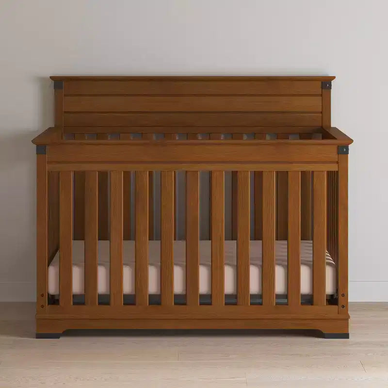 Culla convertibile 4-in-1 Child Craft Redmond, si trasforma in lettino per bambini, divano letto e letto a una piazza e mezza, 3 posizioni del materasso, finitura sicura per bambini (Coach Cherry)