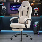 Sedia da gaming Bestier con supporto lombare, sedia da ufficio con altezza regolabile, braccioli e poggiatesta, ruote girevoli a 360°