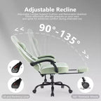 Sedia da gaming Bestier con supporto lombare, sedia da ufficio con altezza regolabile, braccioli e poggiatesta, ruote girevoli a 360°