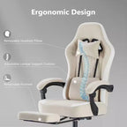 Sedia da gaming Bestier con supporto lombare, sedia da ufficio con altezza regolabile, braccioli e poggiatesta, ruote girevoli a 360°