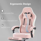 Sedia da gaming Bestier con supporto lombare, sedia da ufficio con altezza regolabile, braccioli e poggiatesta, ruote girevoli a 360°