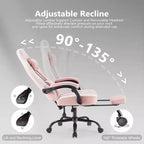 Sedia da gaming Bestier con supporto lombare, sedia da ufficio con altezza regolabile, braccioli e poggiatesta, ruote girevoli a 360°