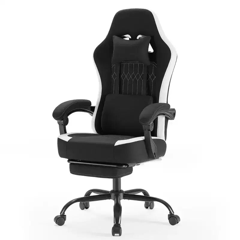 Sedia da gaming Bestier con supporto lombare, sedia da ufficio con altezza regolabile, braccioli e poggiatesta, ruote girevoli a 360°